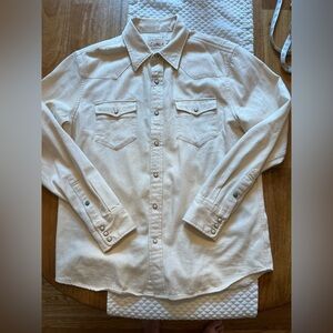 Faherty Cream Western Shirt Large